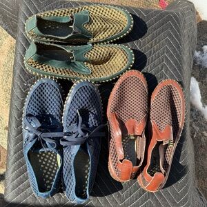 Stylish Men's Mohem Water Shoes - Set of 3 Blue, Green, Brown